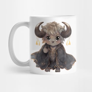 Cartoon African Cape Buffalo in Dracula Costume Mug